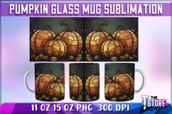 Pumpkin Glass Mug Sublimation | 11 oz 15 oz Mug | PNG File Product Image 1