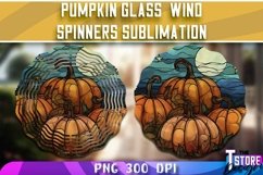 Pumpkin Glass Wind Spinners Sublimation | PNG Design Product Image 1