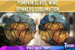 Pumpkin Glass Wind Spinners Sublimation | PNG Design Product Image 1