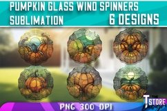 Pumpkin Glass Wind Spinners Sublimation|Fall Sublimation v.1 Product Image 1