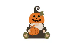 3D Pumpkin Gnome for Halloween Laser Cut Decoration Product Image 2