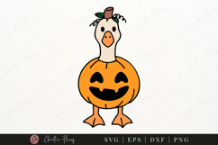 Pumpkin Goose SVG | Halloween Spooky Goose PNG Product Image 1