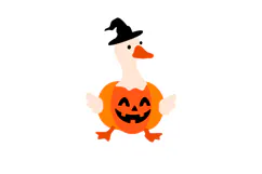 Goose Wearing Pumpkin Costume Laser Cut SVG Product Image 2