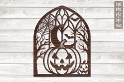 Pumpkin Gothic Window Laser Cut SVG Product Image 1