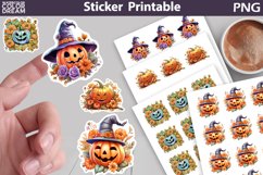 Pumpkin Halloween Sticker Printable | Halloween Sticker Product Image 1