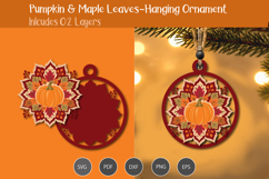 Autumn Pumpkin &amp; Maple Leaves Ornament Product Image 2
