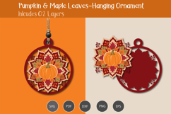Autumn Pumpkin &amp; Maple Leaves Ornament Product Image 3