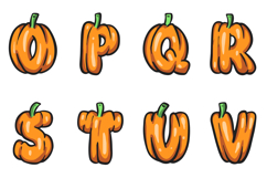 Pumpkin Harvest Lettering ABC Text Font Type Thanksgiving Product Image 4