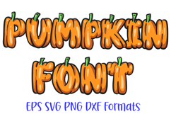 Pumpkin Harvest Lettering ABC Text Font Typeface Halloween SVG Illustration by Squeeb Creative