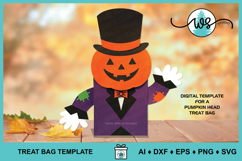 Pumpkin Head Halloween Treat Bag 3D SVG Product Image 5