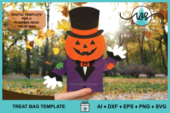 Pumpkin Head Halloween Treat Bag 3D SVG Product Image 6
