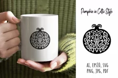 pumpkin, folk design, silhouette, laser cut, paper cut, tattoo, celtic style, logo, mug, mug holder, dollar tree, tumbler, keychain, t-shirt, round sign, cards, invitations, pillows, can glass, stamps, stencil, Halloween, clip art, thanksgiving, autumn, 