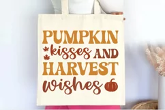 Pumpkin kisses and harvest wishes SVG , Pumpkin Spice SVG Product Image 3