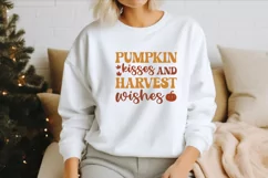 Pumpkin kisses and harvest wishes SVG , Pumpkin Spice SVG Product Image 2