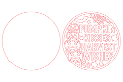 Pumpkin Kisses Harvest Wishes Door Hanger Laser Cut Product Image 2