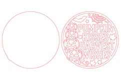 Pumpkin Kisses Harvest Wishes Door Hanger Laser Cut Product Image 2