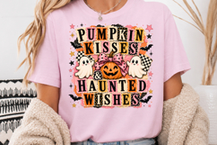 Pumpkin Kisses Haunted Wishes PNG, Pink Ghost Sublimation Product Image 3