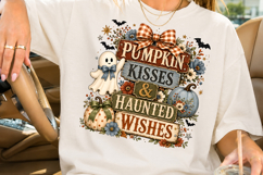 Pumpkin Kisses Haunted Wishes PNG, Rustic Halloween Product Image 2