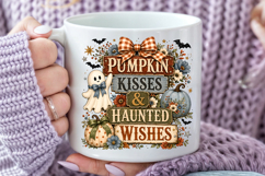 Pumpkin Kisses Haunted Wishes PNG, Rustic Halloween Product Image 4