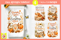 Fall Kitchen Towels Sublimation Bundle|Cozy autumn farmhouse Product Image 3