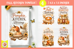 Fall Kitchen Towels Sublimation Bundle|Cozy autumn farmhouse Product Image 2