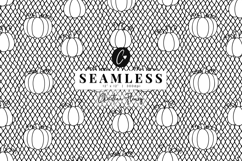 Seamless Pumpkin Lace Pattern | Halloween PNG Product Image 1