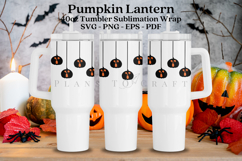 pumpkin lantern halloween 40oz quencher tumbler sublimation wrap uv dtf wrap SVG high resolution transparent background