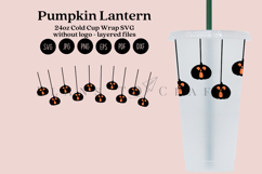 pumpkin lantern halloween starbucks 24oz cold cup tumbler wrap svg presized template for tumbler venti suitable for cutting machine or sublimation