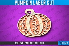 Pumpkin Laser Cut SVG Design| Fall Pumpkin Laser Design Product Image 1