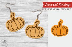 Pumpkin Laser Cut Earrings SVG 1 Product Image 1