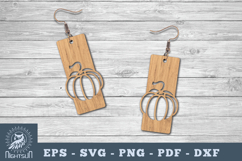 Pumpkin Laser Cut Earrings SVG Product Image 1