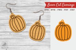 Pumpkin Laser Cut Earrings SVG 2 Product Image 1