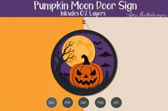Laser cutting Pumpkin moon door sign Product Image 2