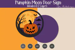 Laser cutting Pumpkin moon door sign Product Image 3