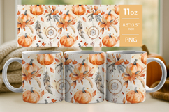 Fall tumbler wrap, Pumpkin mug wrap, Thanksgiving Pumpkin Product Image 3