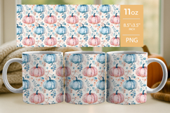 Pink pumpkin tumbler wrap, Pink pumpkin mug wrap Product Image 3