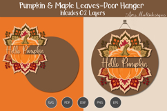 Pumpkin &amp; Maple Leaves Welcome Sign Product Image 1