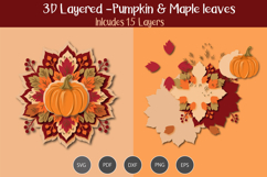 3D layered Pumpkin &amp; Maple Leaves Product Image 1