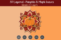 3D layered Pumpkin &amp; Maple Leaves Product Image 2