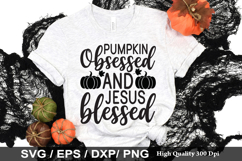 Pumpkin obsessed and jesus SVG - Fall Quotes Design Product Image 1