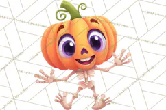 Pumpkin Skeletons Clipart PNG, Cute Halloween Clipart Product Image 2
