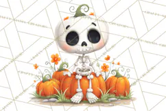 Pumpkin Skeletons Clipart PNG, Cute Halloween Clipart Product Image 4