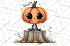 Pumpkin Skeletons Clipart PNG, Cute Halloween Clipart Product Image 5