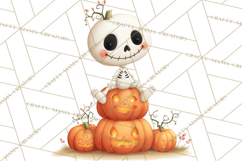 Pumpkin Skeletons Clipart PNG, Cute Halloween Clipart Product Image 2