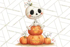 Pumpkin Skeletons Clipart PNG, Cute Halloween Clipart Product Image 2