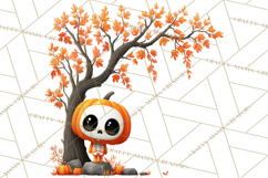Pumpkin Skeletons Clipart PNG, Cute Halloween Clipart Product Image 2