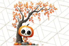 Pumpkin Skeletons Clipart PNG, Cute Halloween Clipart Product Image 2