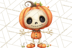 Pumpkin Skeletons Clipart PNG, Cute Halloween Clipart Product Image 2