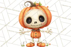 Pumpkin Skeletons Clipart PNG, Cute Halloween Clipart Product Image 2