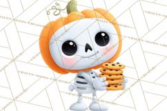 Pumpkin Skeletons Clipart PNG, Cute Halloween Clipart Product Image 4